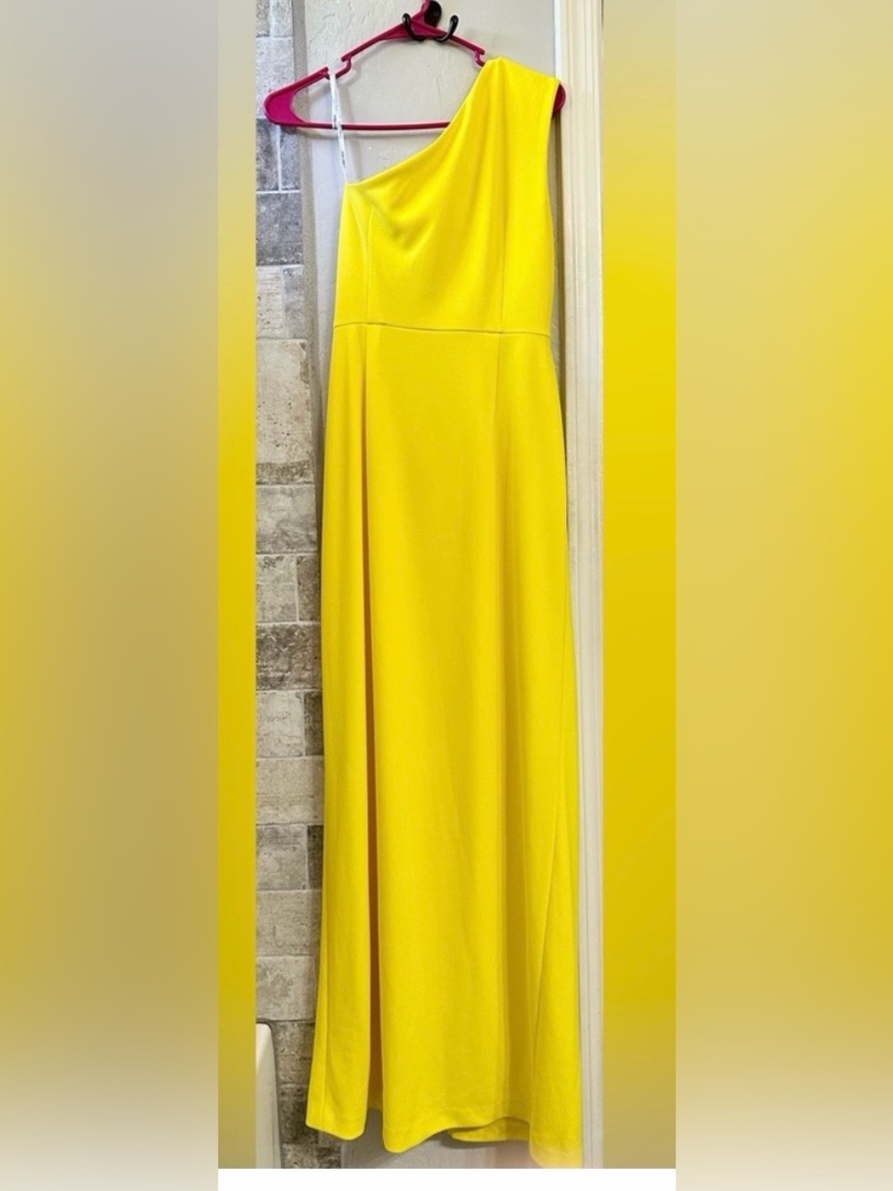 Calvin Klein Bright Yellow Wrap Maxi Dress - Picture 3 of 7
